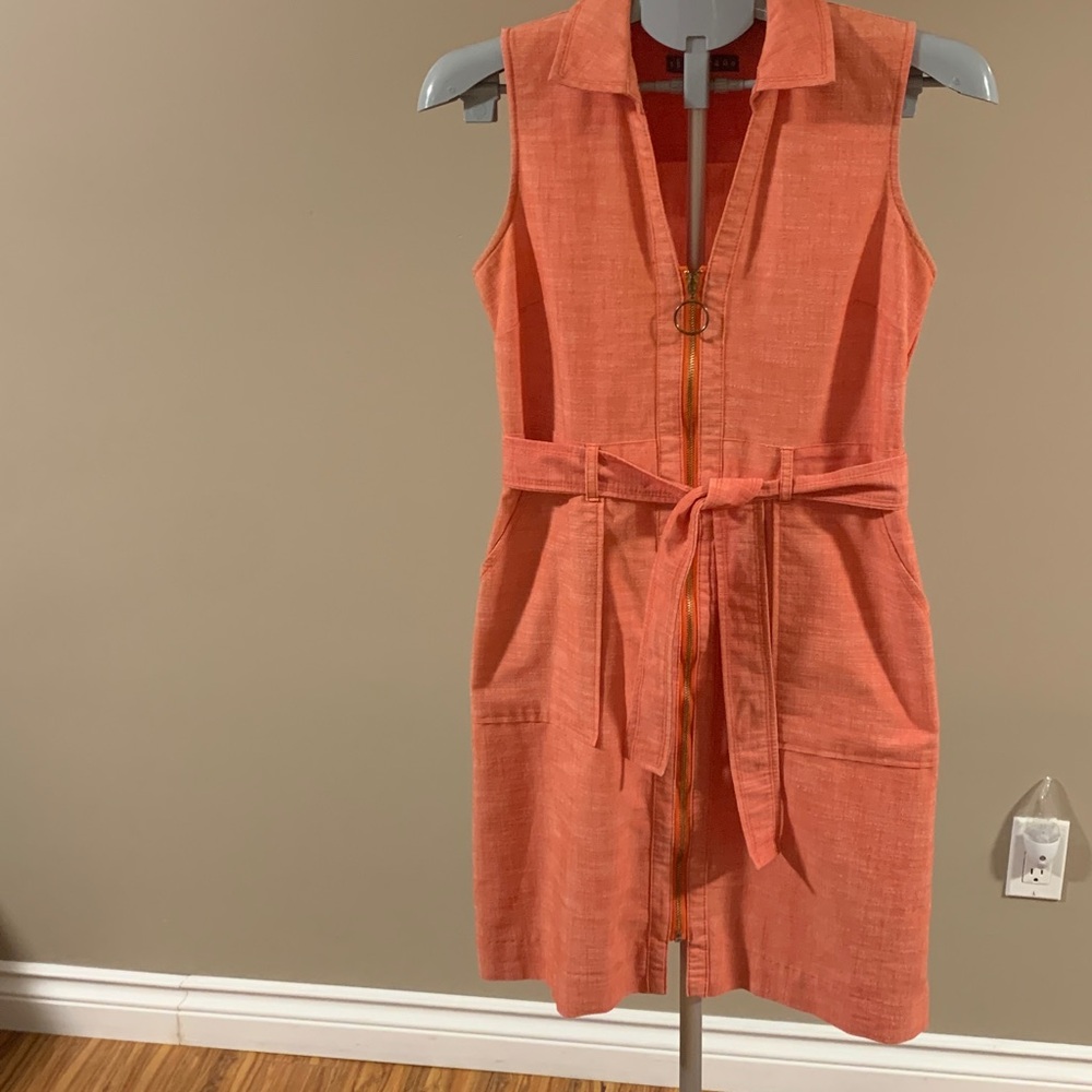 Sharagano Terracotta Linen Dress/Jumper Women's Size 6, vintage